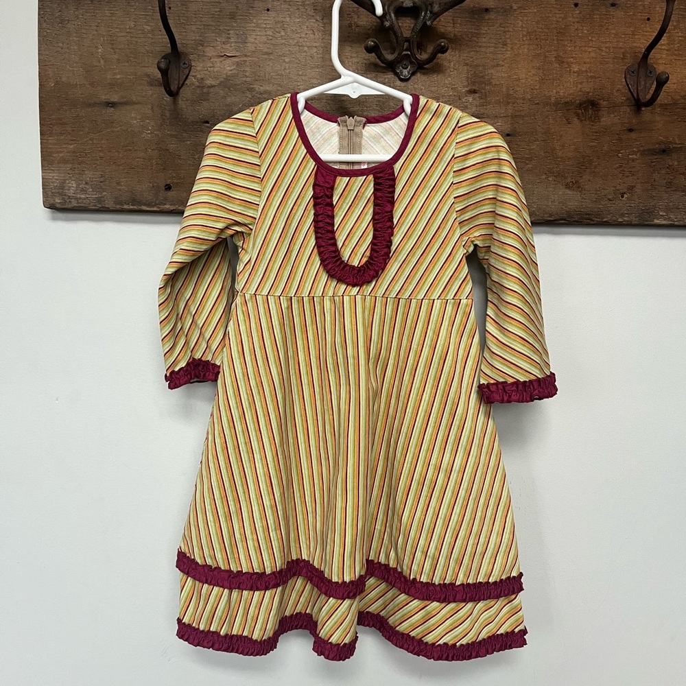 Adorable striped corduroy zipper girl’s dress. 4 Ever Princess Size 3T